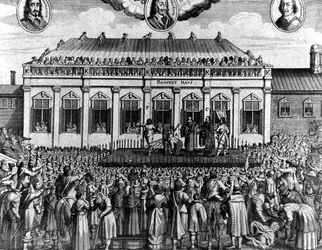Henrettelse af kong Charles I Stuart af England (1600 - 1649) i Whitehall.