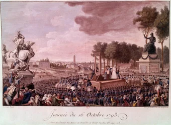 Henrettelse af Marie Antoinette: Dronning Marie Antoinette på stilladset den 16. oktober