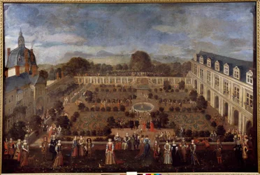 Fest ved hertugpaladset i 1673 for opholdet af kong Ludvig XIV og hans hof. Anonymt maleri