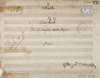 Første side af Mithridate, King of the Pont, opera af Mozart (1770)