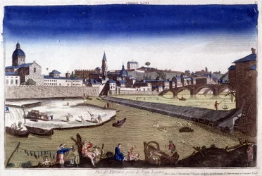 Firenze og floden Arno i det 18. århundrede.