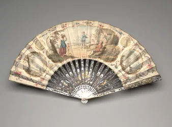Foldevifte med en pastoral scene, ca. 1770