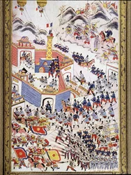 Franske balloner til fangenskab ved erobringen af Hong Hoa i Tonkin, august 1884.