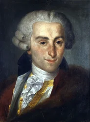 Giovanni Battista Sammartini 1700-1775. italiensk komponist. Anonymt maleri. Bolognas borgermuseum for bibliografisk musik.