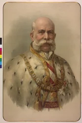 Kejser Franz Joseph I i halvfigur i fleece-kåbe