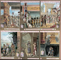 Illustration til operaen "" Aida" af den italienske komponist Giuseppe Verdi (1813-1901). kromolitografi fra slutningen af det 19. århundrede.