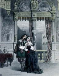 Illustration til anden akt af operaen "Alessandro Stradella" af Friedrich von Flotow (1812-1883) tysk komponist