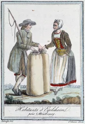 Indbyggere nær Strasbourg - i "" Travel Encyclopedia"" af Grasset Saint Sauveur, Paris-udgaven
