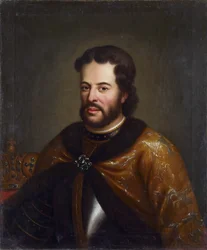 Ivan V - (le tsar tres paisible) - Portræt af zaren Ivan V Alexeyevich (1666-1696), Anonym. Olie på lærred, anden halvdel af det 18. århundrede, Statens museum for arkitektur, historie og kunst, Vladimir