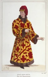 Johannes uden frygt (1371-1419), hertug af Bourgogne. Stik af 1830