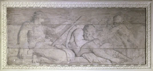 History Writing on the Shoulder of Time, mellem 1775 og 1785 (olie på træ)