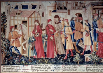 Life of Saint Quentin: Miracle of Saint Quentin (Legende Doree). Tapestry of Saint Quentin (Fragment of Venstre), ca. 1480. Louvre-museet, Paris