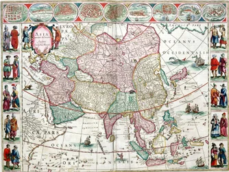 Kort over Asien fra Bleau Atlas