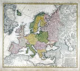 Kort over Europa i 1743.