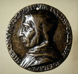Medalje med billedet af Savonarola (Girolamo Savonarola) - 1500-tallet