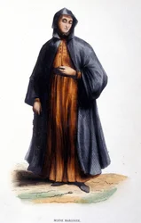 Moine Maronite. Gravering fra et album om religiøse ordrer, Paris