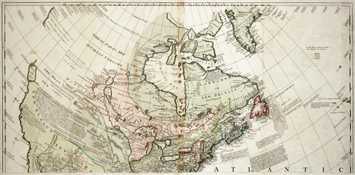 Nordamerika, ca. 1765 (koloreret stik)