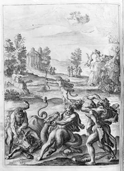 Ovid (Ovidius) - illustration til bog 15 - (P. Ovidius Nasonis Metamorphose libri XV um noctis THE. Farnaby.) note af Thomas Farnaby (Farnaby) (1575-1647)