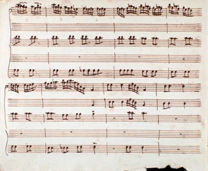 Side af musikpartitur af Gia er det kendt, at en bred var arie af Antonio Vivaldi