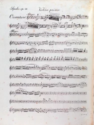Side med partitur til ouverturen af Alruna af Louis Spohr