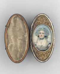 Patch Box with Portrait of a Woman, ca. 1780 (akvarel på elfenben, forgyldt kobber og glas)