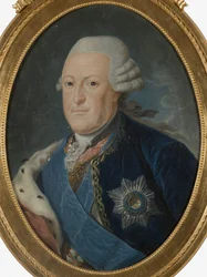 Pierre von Biron, hertug de Courlande - Portræt af Peter von Biron (1724-1800), hertug af Courland og Semigallia, anonym. Olie på lærred, anden halvdel af det 18. årh.. Mål: 59x44 cm. Nationalmuseum Stockholm