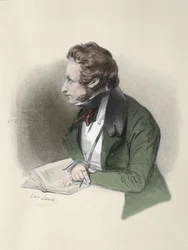 Portræt af Alfred de Vigny (Alfred Victor, greve af Vigny