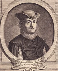 Portræt af Baruch Spinoza (1632-1677), hollandsk filosof, også kendt som Bento de Espinosa eller Benedictus de Spinoza eller Benoit de Spinoza. Indgravering af det 18. århundrede.