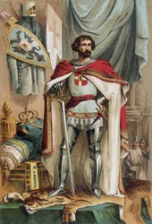 Portræt af Baudouin I, latinske kejser af Orienten (1171-1206), blev kejser af Konstantinopel ved at deltage i det fjerde korstog. Aussie kendt som Baudouin IX af Flandern (eller Baudouin VI af Hainaut)