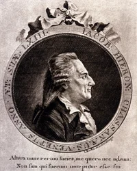 Portræt af Casanova (1725 - 1798) - portræt i frontispice, i Historien om min flugt fra fængslerne i Republikken Venedig, skrevet i Dux en Bohemia