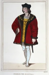 Portræt af Charles VIII (1470 - 1498), konge af Frankrig, gravering fra 1830