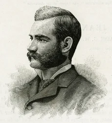 Portræt af Danenhower, sekondløjtnant for La Jeannette-besætningen, til missionen nord. Gravering til illustration af "Le voyage de la Jeannette""