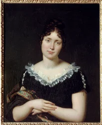 Portræt af Emilie Louise de Beauharnais (1781-1855), Comtesse de Lavalette, datter af Francois de Beauharnais (1756-1846) giftede sig med Antoine de Lavalette (1765 - 1830) i 1802. Hun redder sin mand under restauranten ved at erstatte ham på portner.