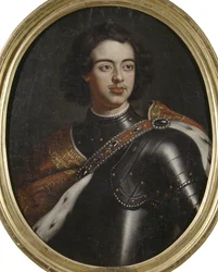 Portræt af kejser Peter I den Store (1672-1725), Anonym . Olie på lærred. Mål: 77x61 cm. Nationalmuseum Stockholm