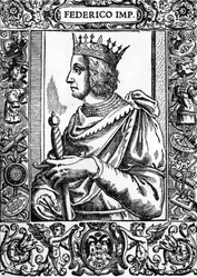 Portræt af Frederik II (1194-1250), tysk kejser.