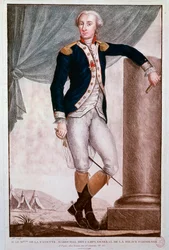 Portræt af Gilbert du Motier, Marquis de Lafayette (gravering