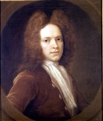 Portræt af John Christopher Pepusch (1667 - 1752) britisk komponist.