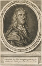 Portræt af Jonathan Swift (1667-1745) Gravering 1726 Privat samling