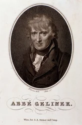 Portræt af Josef Gelinek (Joseph) (1758-1825) østrigsk pianist, komponist og teolog Gravering. 19. århundrede. Bologna, civico museo musico