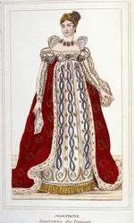 Portræt af Joséphine af Beauharnais Bonaparte (1763 - 1814), imperator af den franske gravering af 1830