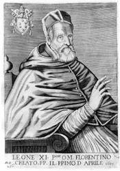 Portræt af Leo XI (Alexander af Medici) (1535 - 1605).