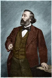 Portræt af Leon Gambetta (1838-1882), fransk politiker.