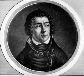 Portræt af Louis Alexandre (Louis-Alexandre) Berthier (1753-1815), Prins af Neuchatel, marskal af Frankrig - Indgravering i ""Komplet samling af historiske malerier fra den franske revolution, i tre bind""