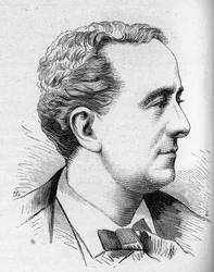 Portræt af Louis Delaunay (1826-1903), fransk komiker, medlem af Comedie Francaise. Indgravering i "" Le Monde Illustré"" n¡1168 af 16. august 1879.