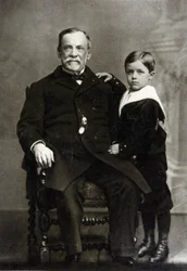 Portræt af Louis Pasteur (1822 - 1895) og hans barnebarn Louis Pasteur Vallery - Radot i 1893.