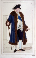 Portræt af Ludvig XVI (1754 - 1793) Indgravering af 1830