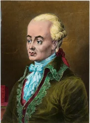 Portræt af Luc de Clapiers, Marquis de Vauvenargues (1715 - 1747), fransk moralist. Indgravering af det 18. århundrede. Privat samling.