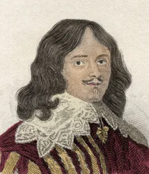 Portræt af Lucius Cary (ca. 1610-1643), 2. Viscount Falkland, politiker, militær og engelsk forfatter. Indgravering af det 19. århundrede.