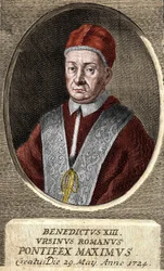 Portræt af pave Benedikt XIII (Vincenzo Maria Orsini) (1649 - 1730), 243. pave.