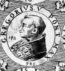 Portræt af pave Gregoire V (996-999).